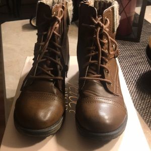 Madden Girl Brown Combat Boots
